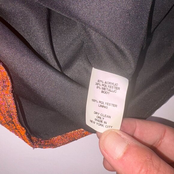 Hunter Dixon by Hunter Bell Orange Metallic Cocktail Dress size 2 Ring Collar - Picture 5 of 10